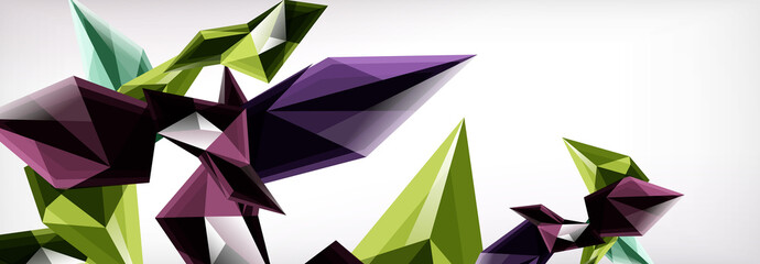 Vector 3d triangles and pyramids abstract background for business or technology presentations, internet posters or web brochure covers