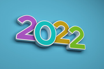 New Year 2022 Creative Design Concept - 3D Rendered Image	
