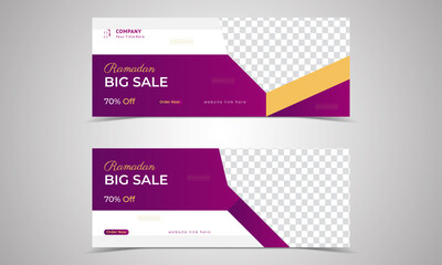  web banner, Special Ramadan sale banner template eps vector