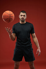 Strong Caucasian basketball player posing at the photo camera © Friends Stock