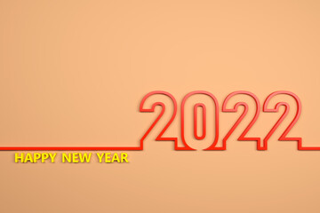 Fototapeta premium New Year 2022 Creative Design Concept - 3D Rendered Image 