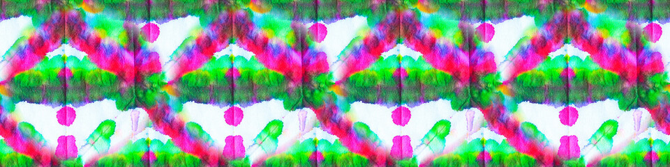 Obraz na płótnie Canvas Seamless colorful banner with tie dye pattern on