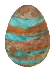 Planet Jupiter in the form of an Easter egg for the happy Easter holiday for a greeting card, for jokes for a good mood.