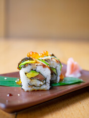 Japanese Menu - Unagi Roll with Avocado and salmon