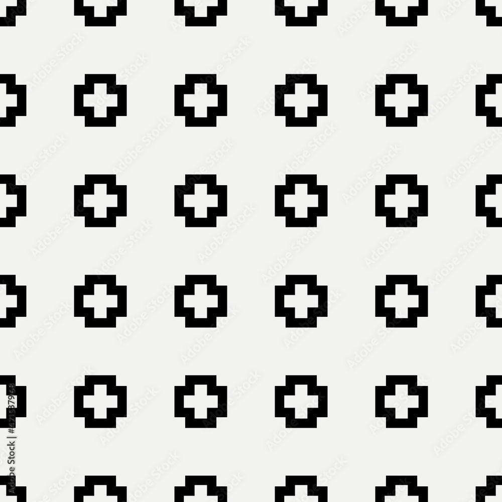 Poster Crosses Pattern. Angular Crosses Pattern.