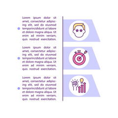 Enlightenment and goal setting concept icon with text. Motivating employees. Improving work inspiration. PPT page vector template. Brochure, magazine, booklet design element with linear illustrations