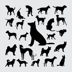 Obraz premium set of dogs silhouettes