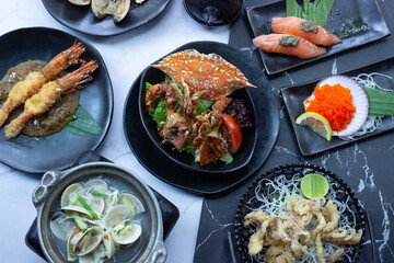 Japanese Menu - Variety of Japanese food Curry Soup Sushi