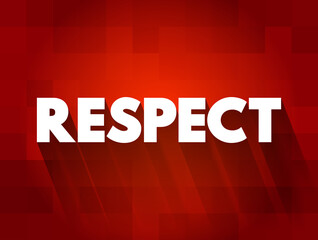 Respect text quote, concept background