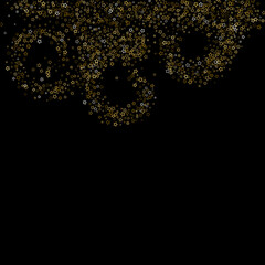 Gold Glitter Stars. Luxury Shiny Confetti.