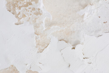 White wall texture peeled and cracked with mold