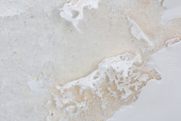 White wall texture peeled and cracked with mold
