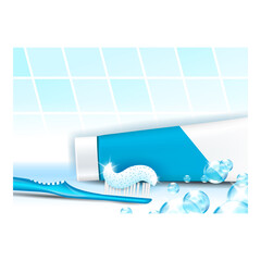 Toothpaste Oral Hygiene Product Banner Vector Illustration