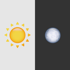 Sun and Moon symbols icons