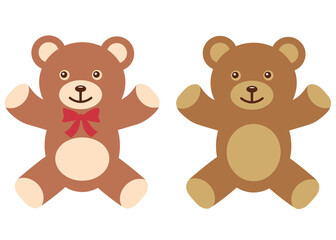Plakat Funny beige and brown bear in the set.