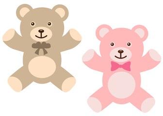Funny beige and pink bear in the set.