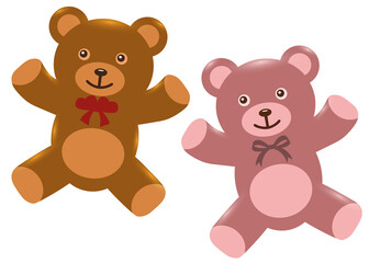 Funny burgundy and brown bear in the set.
