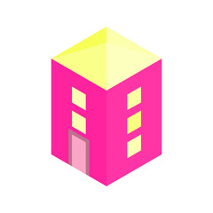 Pink house. Vector stock illustration eps10. 