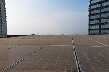 Solar Panels on the building terrace in Mumbai