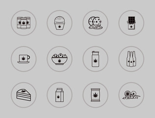 Fototapeta premium cannabis marijuana weed icon food and drink product outline vector design