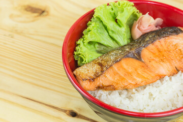 Grilled Salmon Don and sauce