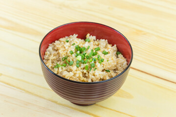 Thai garlic fried rice with vegetable on top