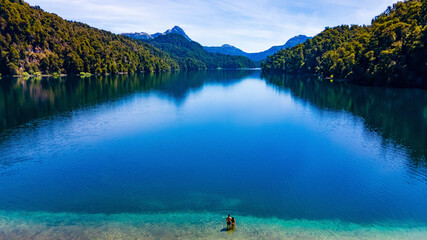 lake and mountains
