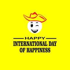 happy international happy day yellow background