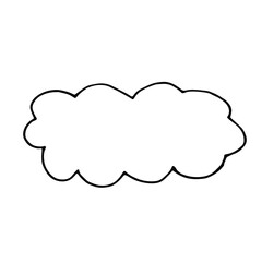 Doodle hand drawn cloud.Black and white illustration.Vector illustration.