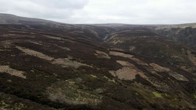 Digley Reservoir Peak District Holmfirth West Yorkshire moors Drone Fly Over Aerial View  