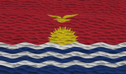 Horizontal Abstract Grunge Brushed Flag of Kiribati on Transparent Grid. Vector Template.