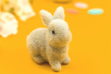 Cute and fluffy easter bunny decoration, festive and holiday accessories