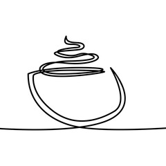 handdrawing line art of cup of coffee for coffee shop element design, coffee shop logo, food and beverage business logo template, backdrop design template and social media template