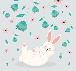 rabbit in flowers