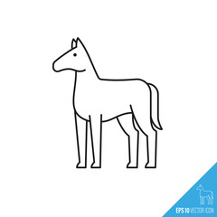 Horse vector line icon