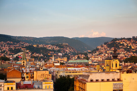 Exterior view of Cathedral Church of the Nativity of the Theotokos in Sarajevo city