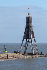 Kugelbake beacon, landmark of the city of Cuxhaven