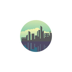 Fototapeta premium city ​​building design circle design vector illustration