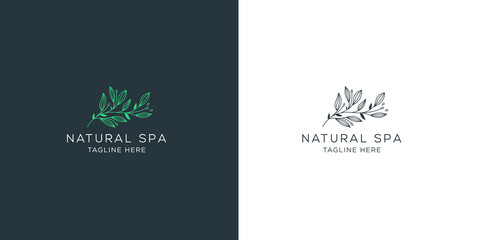 Natural spa beauty, cosmetics, salon logo