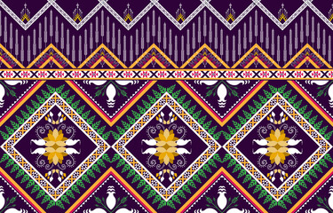 Gemetric ethnic oriental ikat pattern traditional Design for background,carpet,wallpaper,clothing,wrapping,batic,fabric,vector illustraion.Abstract ethnic geometric pattern design for background