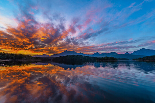 Sunset Over The Garden Route Dam Outside George, Western Cape