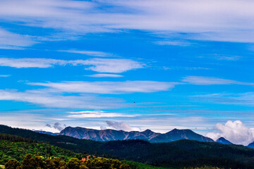 mountains and clouds