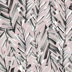 Gray abstract painted twigs. Botanical illustration. Seamless pattern. Wallpaper.