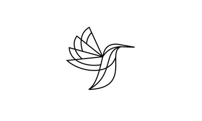 humming bird line art logo
