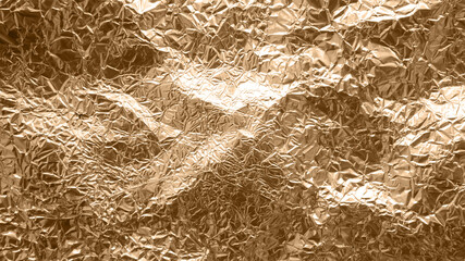 Crumpled metal foil texture background, aluminum foil texture