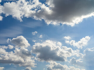 Obraz premium Texture of a blue sky with white clouds