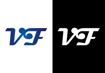 V F Letter Logo Design. Creative V F Letters icon vector.