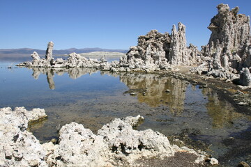 Tufa Volcanic Column Formation in Mono Lake, California, in the Owens Valley, Where Vulcanism below...