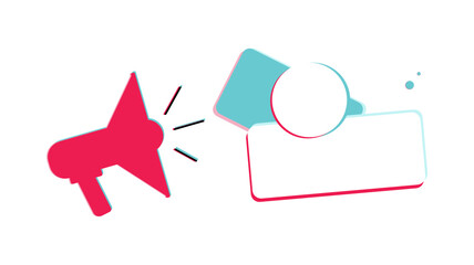alert megaphone speaker with empty speech bubble,vector illustration