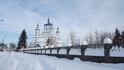 church in the snow